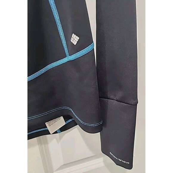 Columbia Half Zip Omni-wick Titanium Fitted Running Cycling Shirt Black Sz S - Picture 3 of 9